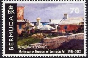 Stamp, St. George's, by O. Pleissner, Bermuda,  