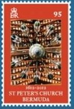 Stamp, Chandelier and ceiling, Bermuda,  
