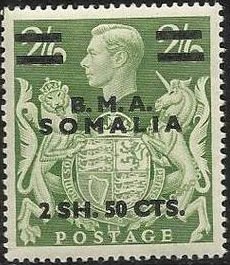 Stamp, England Stamps Overprint "Somalia", Italian colonies, territories and occupations,  