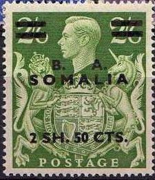 England Stamps Overprint "Somalia"