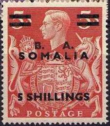 England Stamps Overprint "Somalia"