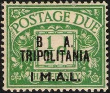 Stamp, England Stamps Overprint "B.A. Tripolitania", Italian colonies, territories and occupations,  