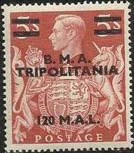 British Stamp Overprinted "B.M.A. Tripolitania"