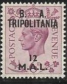 Stamp, British Stamp Overprinted "B.A. Tripolitania", Italian colonies, territories and occupations,  