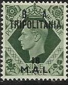 Stamp, British Stamp Overprinted "B.A. Tripolitania", Italian colonies, territories and occupations,  