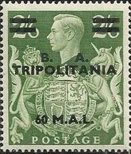 British Stamp Overprinted "B.A. Tripolitania"