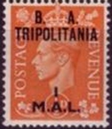British Stamp Overprinted "B.A. Tripolitania"
