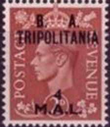 British Stamp Overprinted "B.A. Tripolitania"