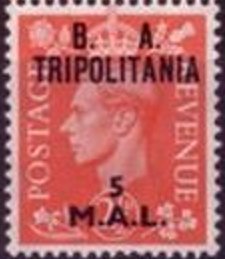 British Stamp Overprinted "B.A. Tripolitania"