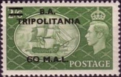 ¨British Stamp Overprinted "B.A. Tripolitania"