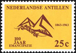 Stamp, Dove with olive branch, Netherlands Antilles,  