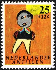 Stamp, Singing boy, Netherlands Antilles,  