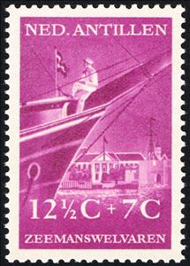 Stamp, Prow of sailboat, Netherlands Antilles,  