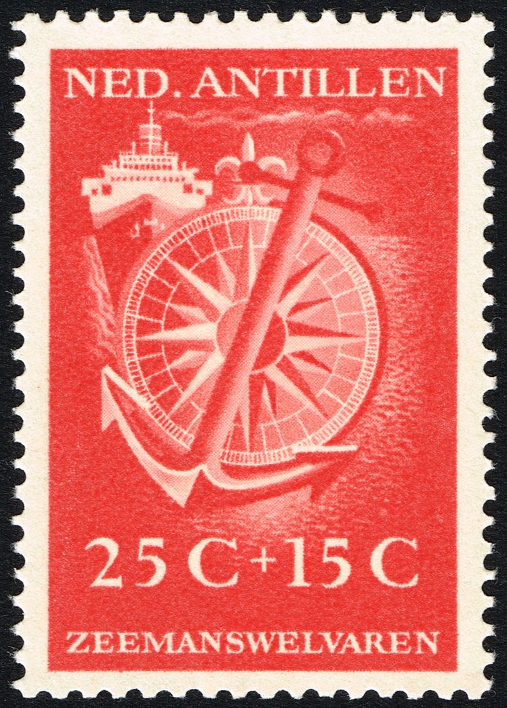 Ship, compass and anchor