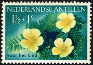 Stamp, Tribulus Cistoides, Netherlands Antilles,  , Flowers