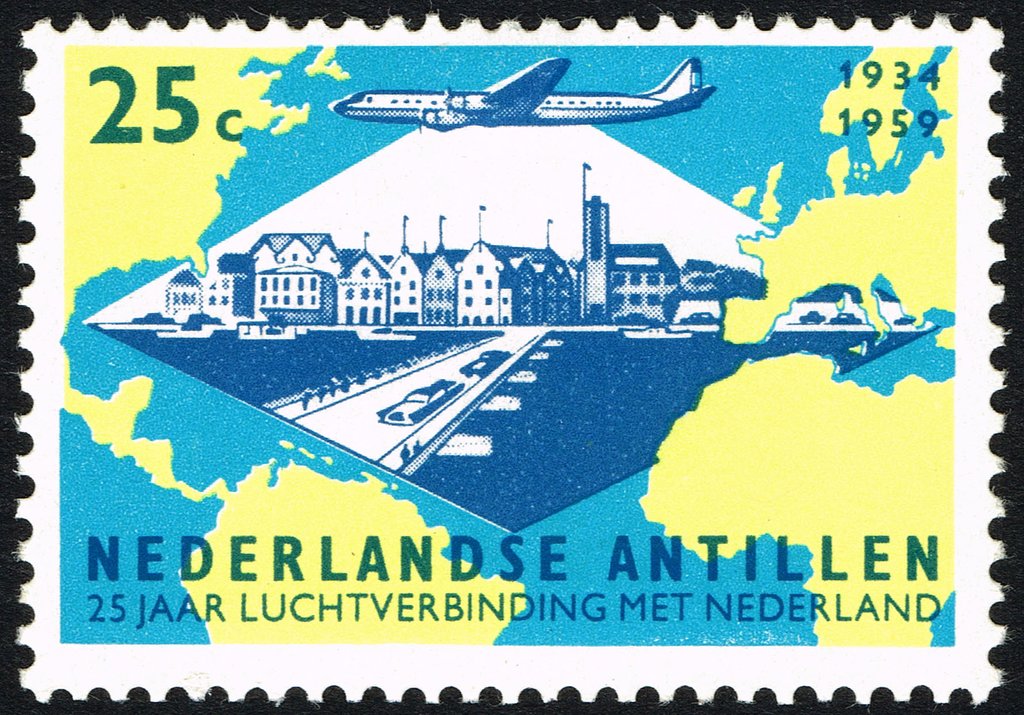 Map Atlantic ocean and view of Willemsted