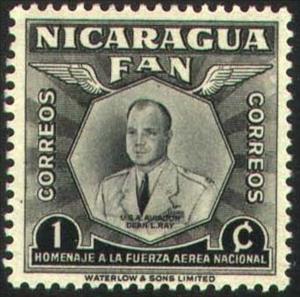 Stamp, Pilot Dean L. Ray, Nicaragua,  , Famous People, Pilots