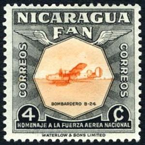 Stamp, Bomber B-24, Nicaragua,  