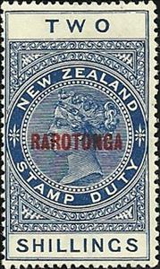 Stamp, Overprinted,Red,Blue, Cook Islands,  
