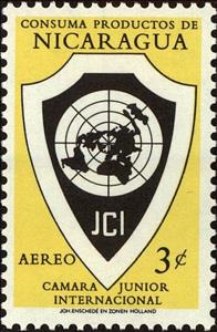 Stamp, Chamber Coat of Arms, Nicaragua,  , Maps, Organizations