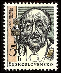 Stamp, Jur Hronec (1881-1959), mathemacian, Czechoslovakia,  