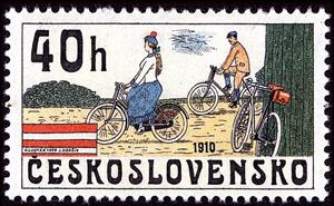 Stamp, Bicycles (1910), Czechoslovakia,  