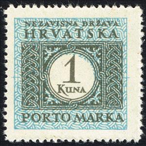 Stamp, Number in ornament, Croatia,  