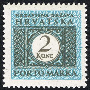Stamp, Number in ornament, Croatia,  