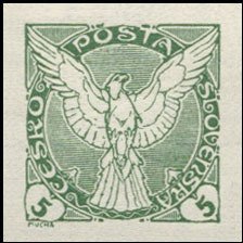 Stamp, Sokol v letu - Windhover, Czechoslovakia,  , Birds