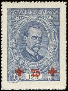 Stamp, Tomáš Garrigue Masaryk, president - overprint Red Cross, Czechoslovakia,  , Heads of State, Государственный деятель