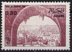 Stamp, Harbour of Algier, Algeria,  