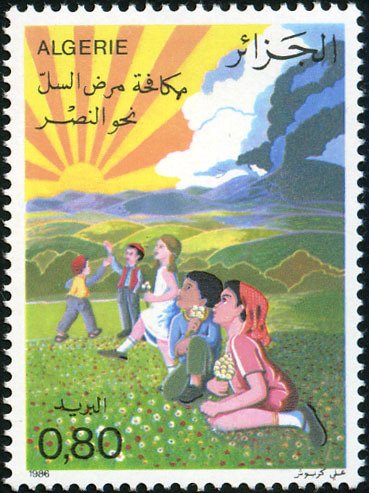 Children playing sun in the meadow