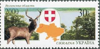 Red Deer (Cervus elaphus), Coat of Arms and Map, Lakescape