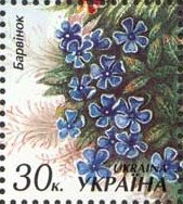 Stamp, Vínca mínor, Ukraine,  , Plants (Flora)