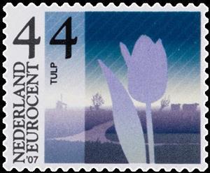 Stamp, Tulip, Netherlands,  , Stylized Plants, Tulips