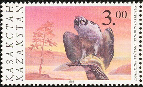 Stamp, Osprey (Pandion haliaetus), Kazakhstan,  , Birds, Birds of Prey, Animals (Fauna)