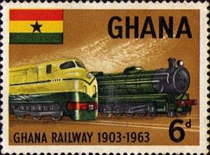 Stamp, Diesel loc Nr.1401, steam loc. Class 248, Ghana,  , Railways