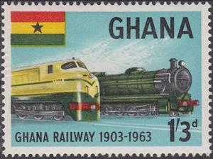 Stamp, Diesel loc Nr.1401, steam loc. Class 248, Ghana,  , Railways