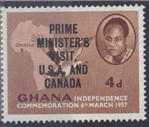 Stamp, Kwame Nkrumah (1909-1972), Primeminister, Vulture, Map, Ghana,  , Heads of State, Maps, Birds, Birds of Prey, Animals (Fauna)
