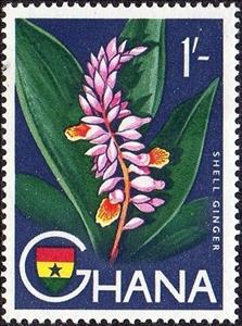 Stamp, Shell ginger, Ghana,  , Flowers, Medicines, Herbs and Spices