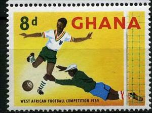 Stamp, Soccer player at goal, Ghana,  , Sport, Football (Soccer)
