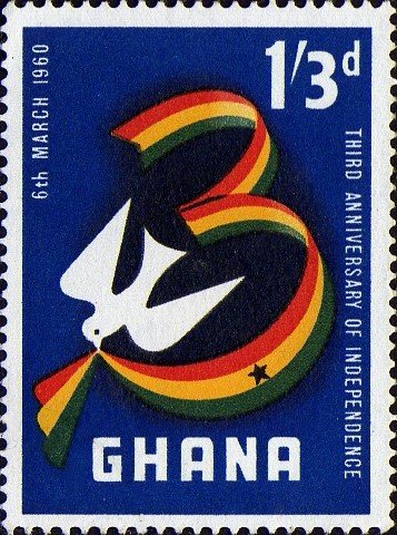 Ghana Flag Forming "3" and Swallow