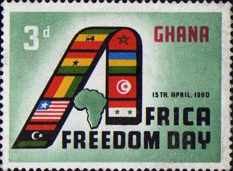Flags Forming "A" and Map