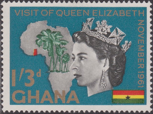 Elizabeth II and Map of Africa