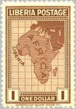 Stamp, Map, Liberia,  