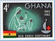 Stamp, Family and emblem, Ghana,  , Red Cross and Red Crescent