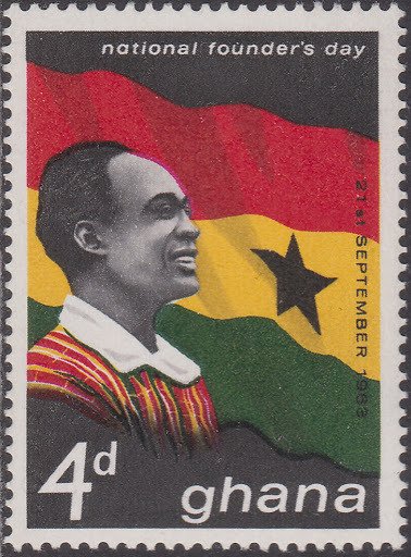 Nkrumah and flag