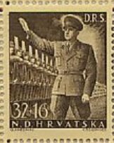 Stamp, Activities of State labour Service, Croatia,  