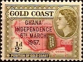 Stamp, Map, Ghana,  , Maps