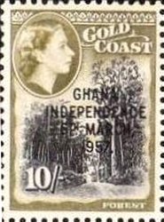 Stamp, African mahogany, Ghana,  , Trees, Forests